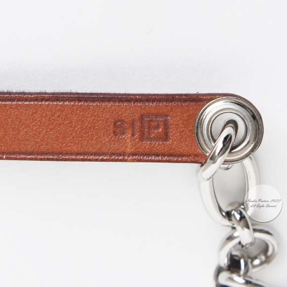 Hermes Belt Olga Charms Barenia Leather & Palladium Chain 2012 in Box - Picture 10 of 10